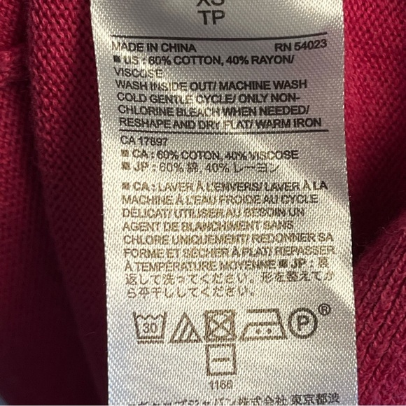 Banana Republic Factory Women's Cotton/Viscose Pink Open Front Cardigan XS - Picture 4 of 5